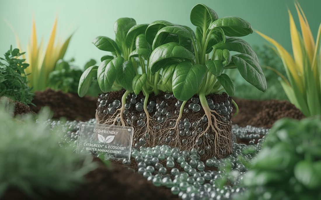 Hydro-rétenteurs EVERGREEN et ECOSORB au niveau des racines
